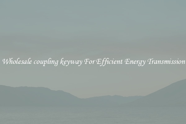 Wholesale coupling keyway For Efficient Energy Transmission
