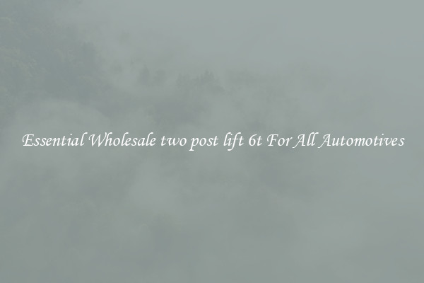 Essential Wholesale two post lift 6t For All Automotives