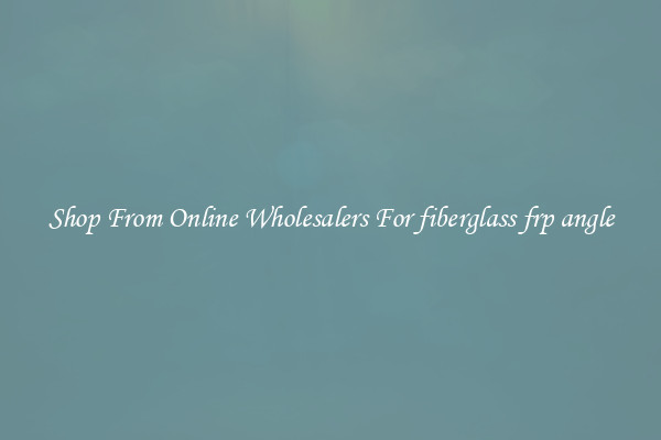 Shop From Online Wholesalers For fiberglass frp angle