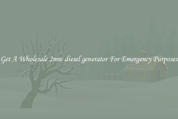 Get A Wholesale 2mw diesel generator For Emergency Purposes