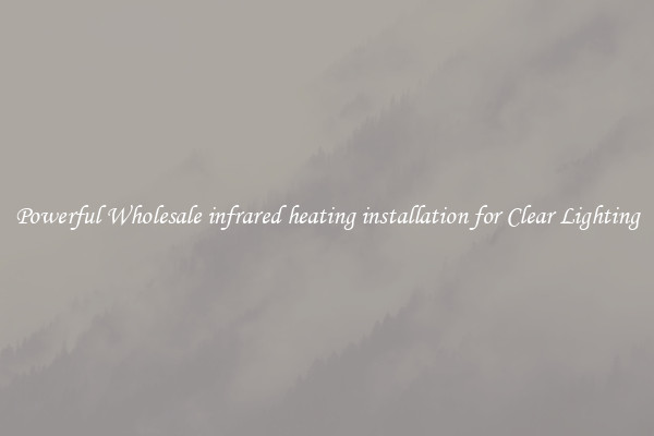 Powerful Wholesale infrared heating installation for Clear Lighting